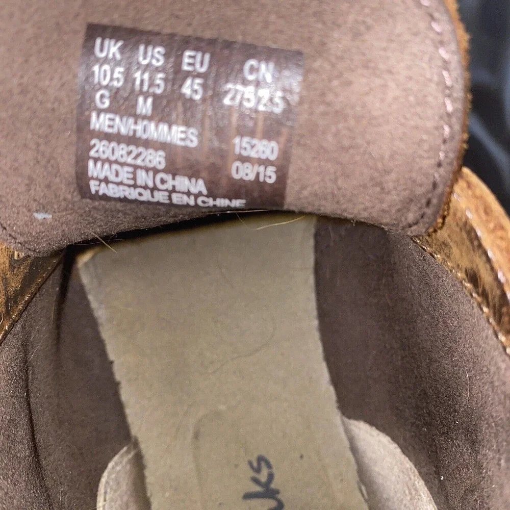 Clarks Desert‎ Ankle Boots Men Size 11.5 Brown Beeswax Leather 15260 University